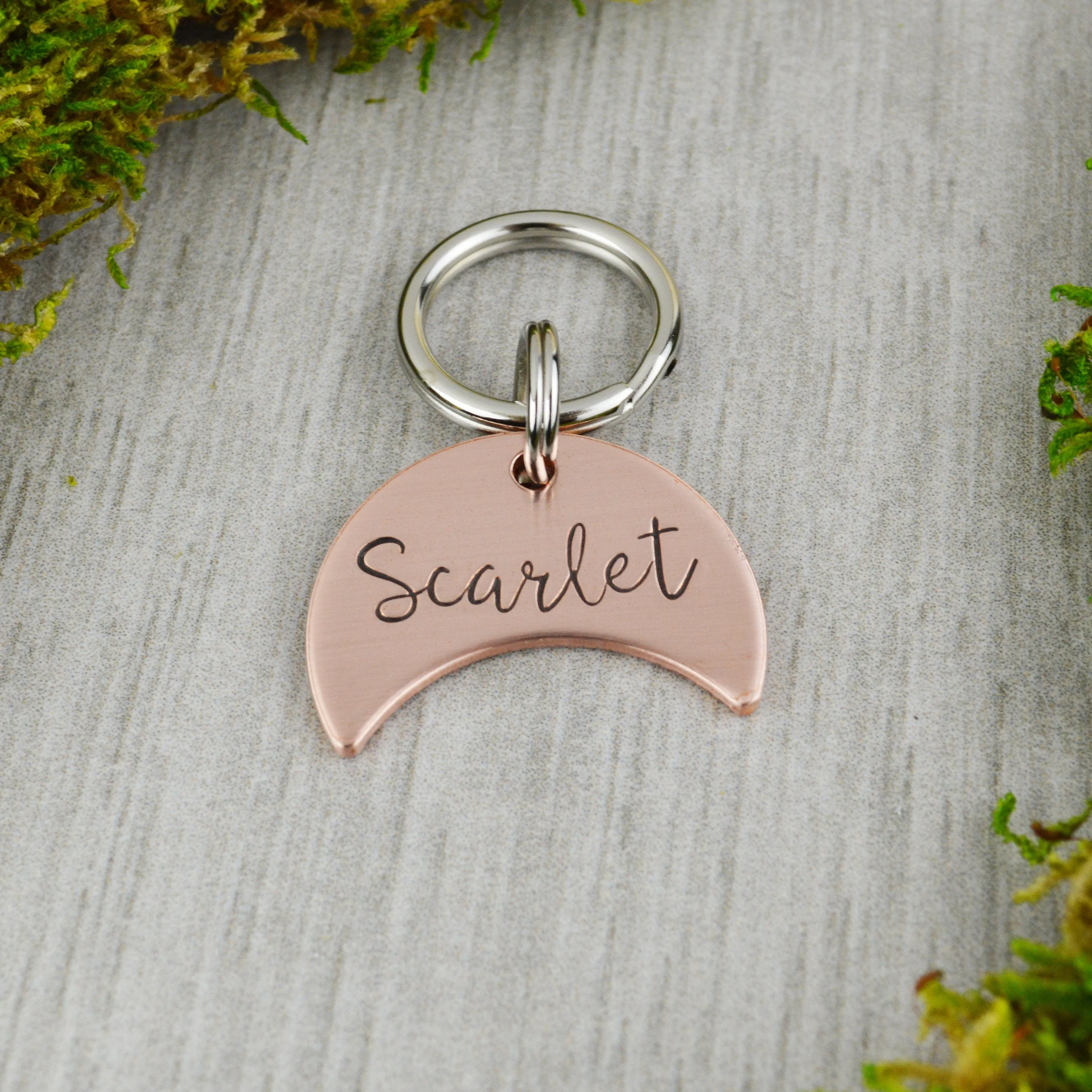 Simple Moon Pet ID Tag