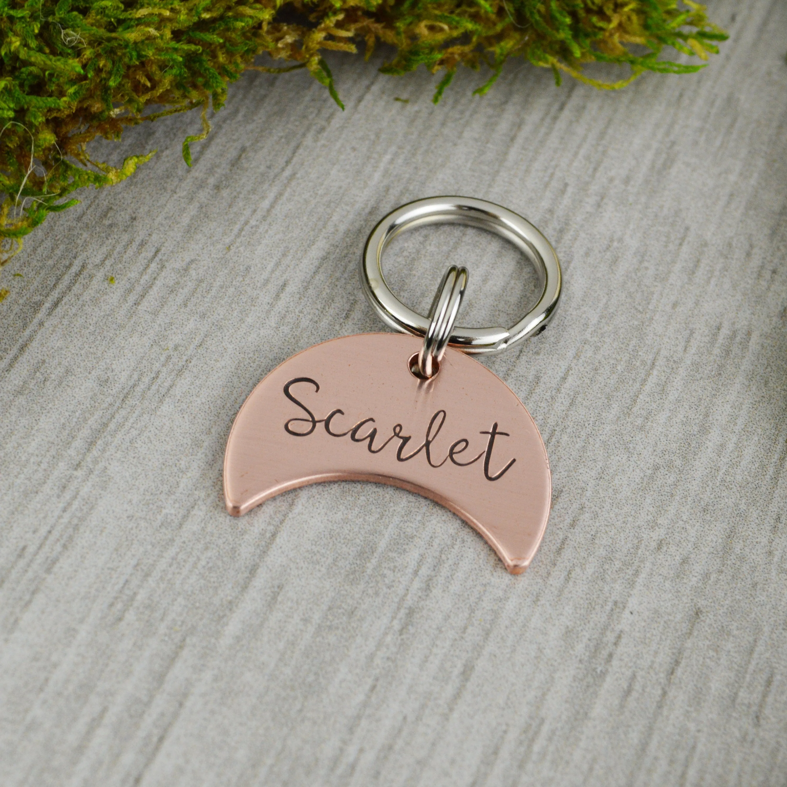 Simple Moon Pet ID Tag