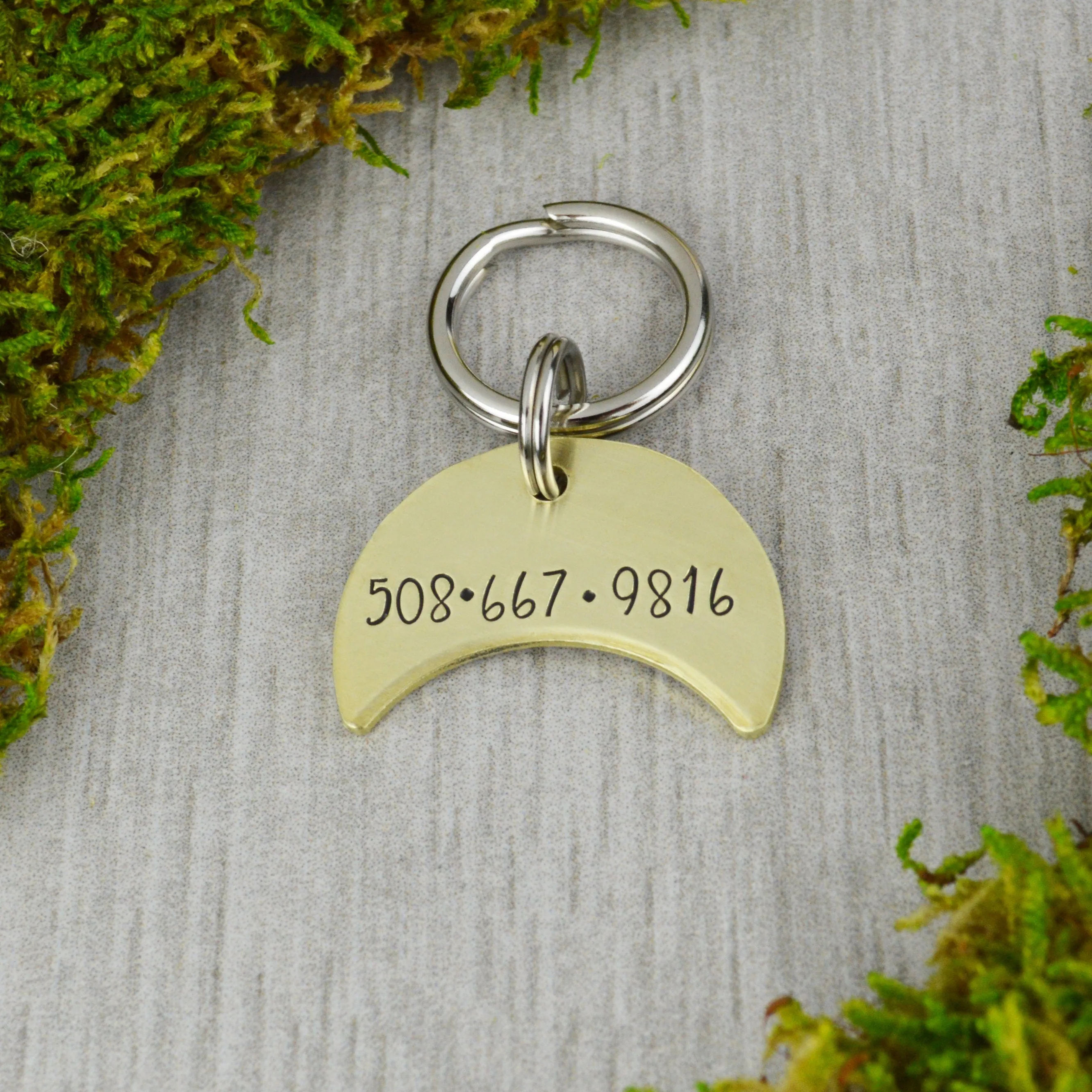 Simple Moon Pet ID Tag