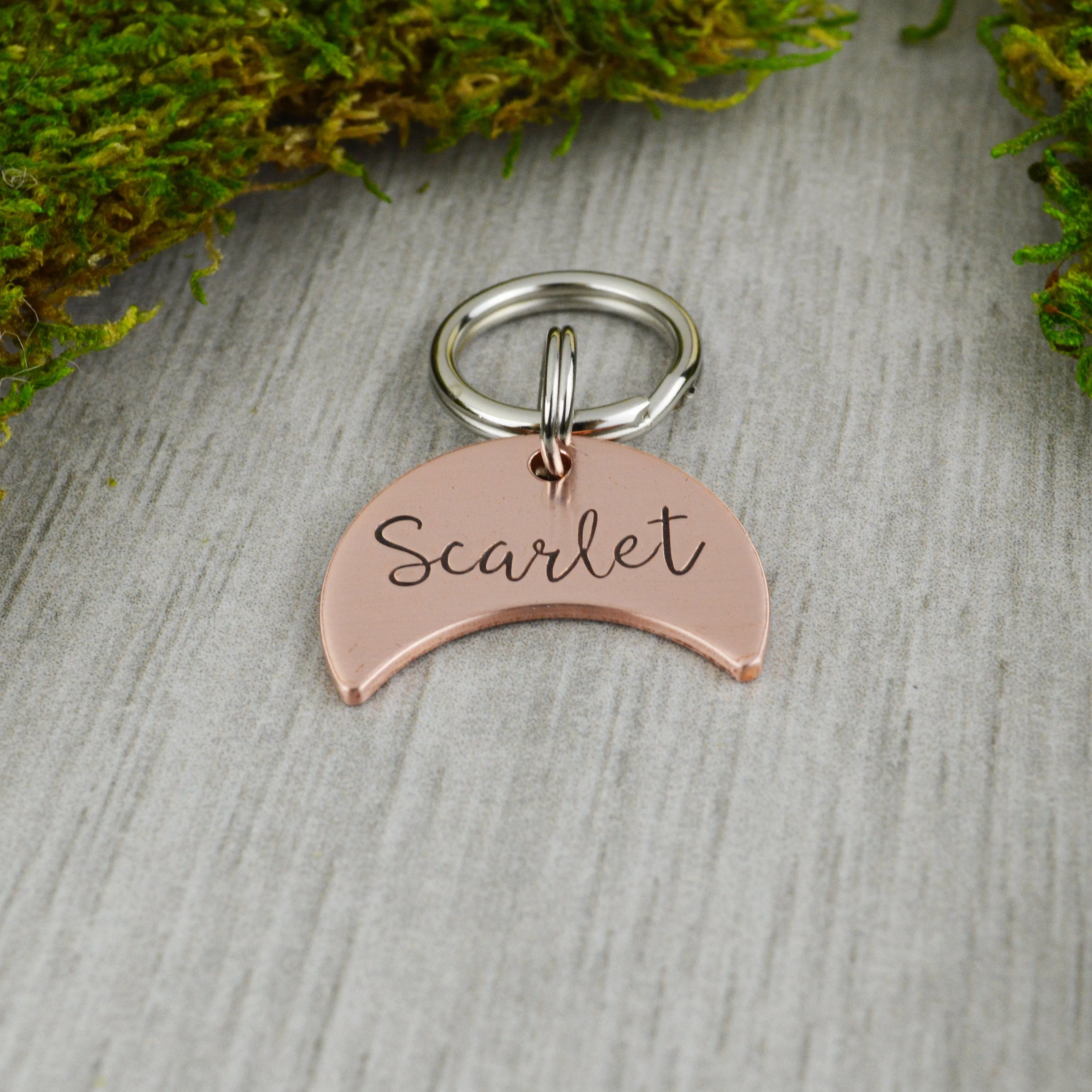 Simple Moon Pet ID Tag