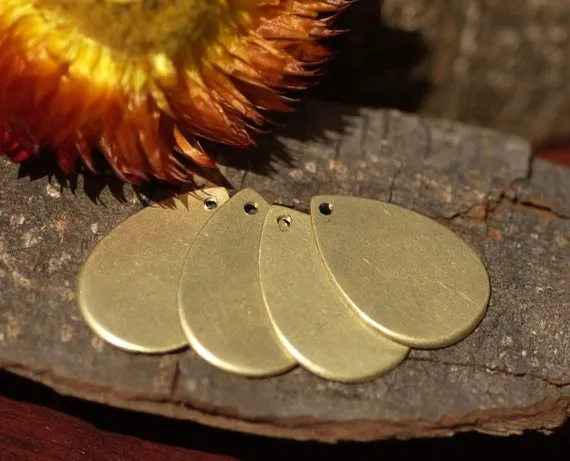 Simple teardrop blank with hole for layered pendants, or earrings - DIY Jewelry Supplies by SupplyDiva