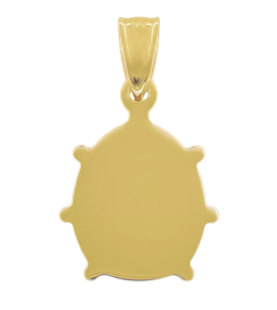 Small Enameled Ladybug Vintage Charm in 14 Karat Gold