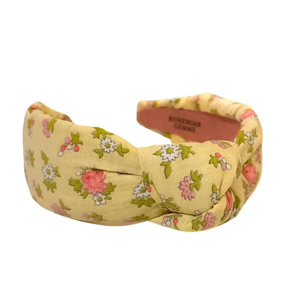 Spring Vintage Yellow Knotted Headband
