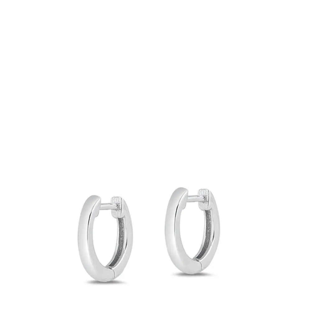 Sterling Silver Beautiful Simple Hoop High Polished Earrings 925 New