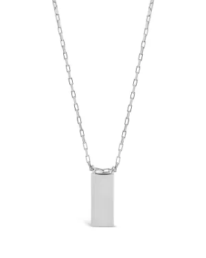 Sterling Silver Mini Tag Necklace