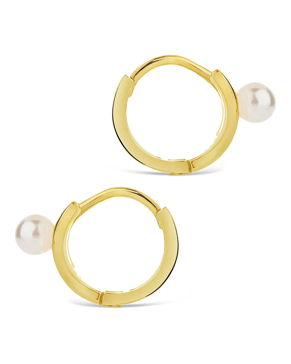 Sterling Silver Pearl Twist Hoop Earrings