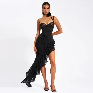 Strappy Sleeveless Lace Long Dress KLYF1031