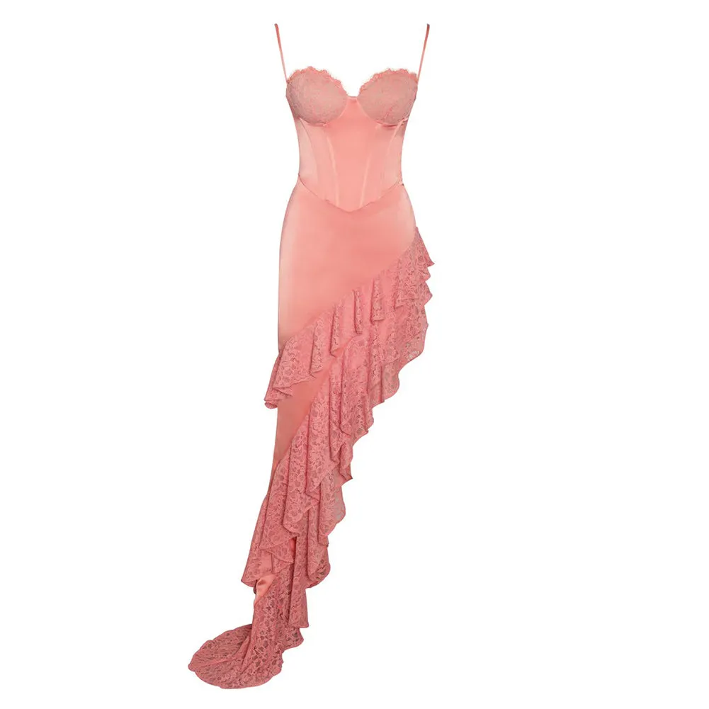 Strappy Sleeveless Lace Long Dress KLYF1031