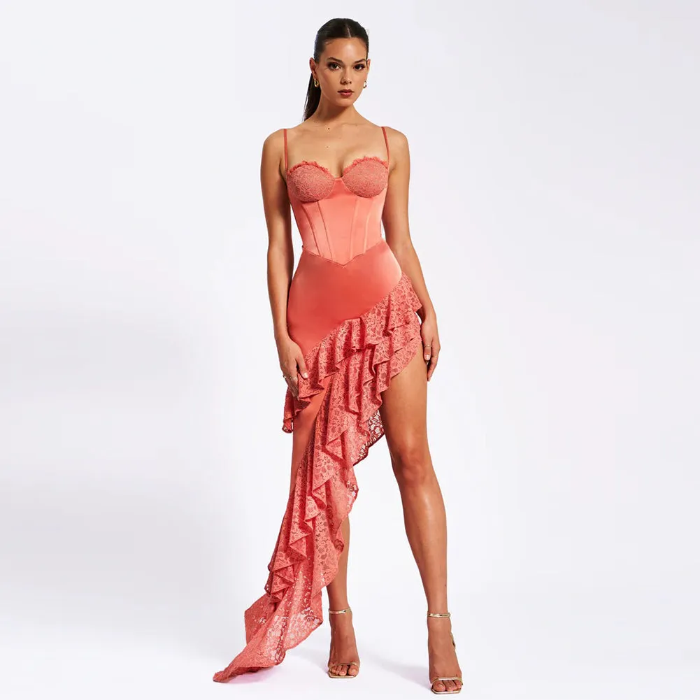 Strappy Sleeveless Lace Long Dress KLYF1031