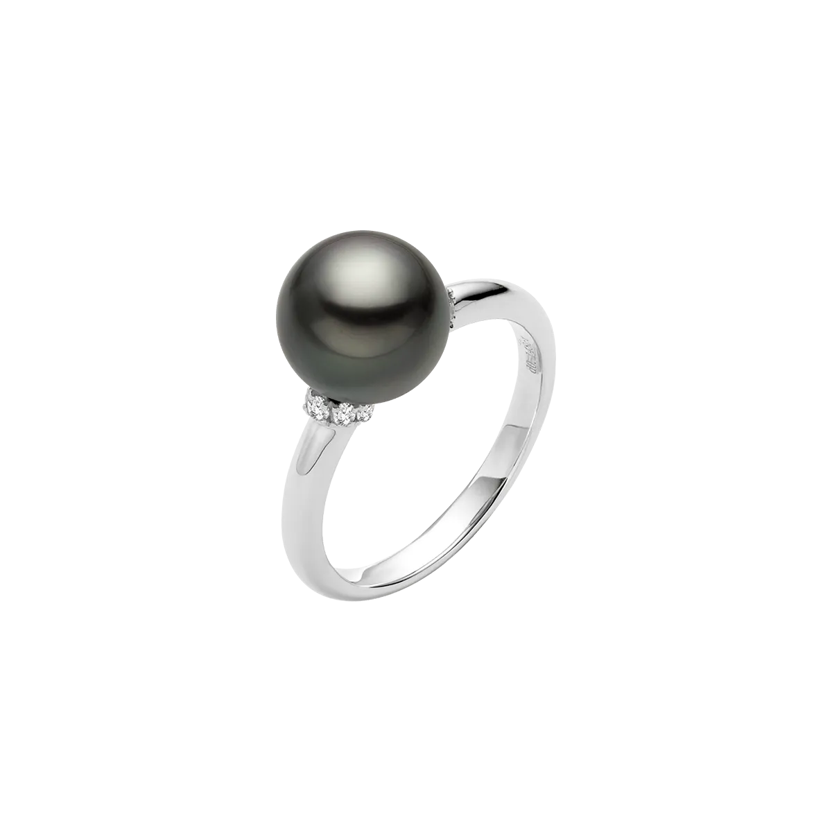 Tahitian Black Pearl 18K Gold Diamond Elegant Ring