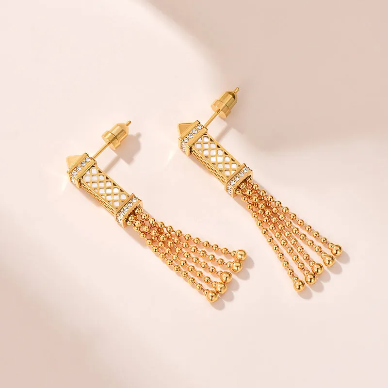 Tassel / Earrings Pearl Gold