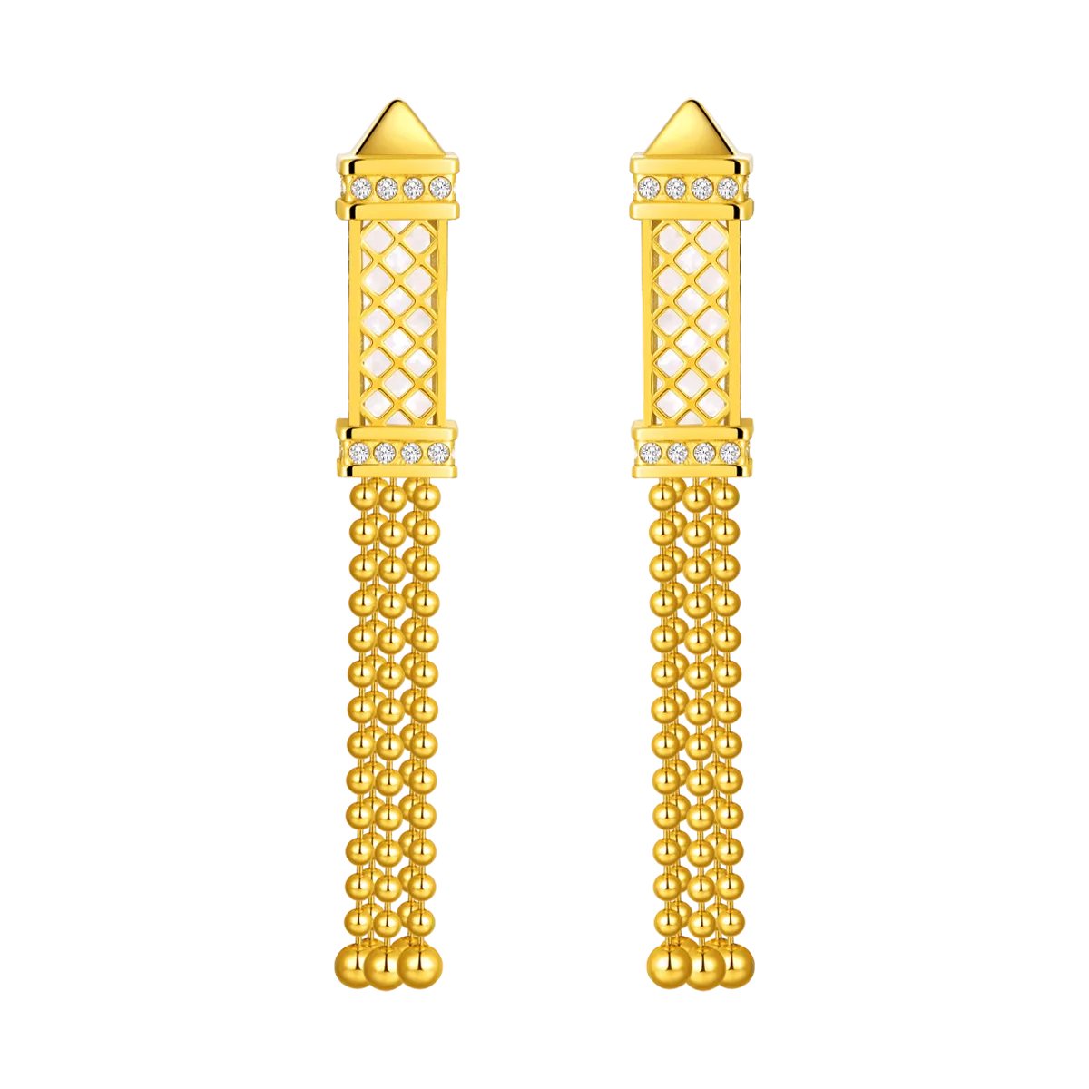 Tassel / Earrings Pearl Gold