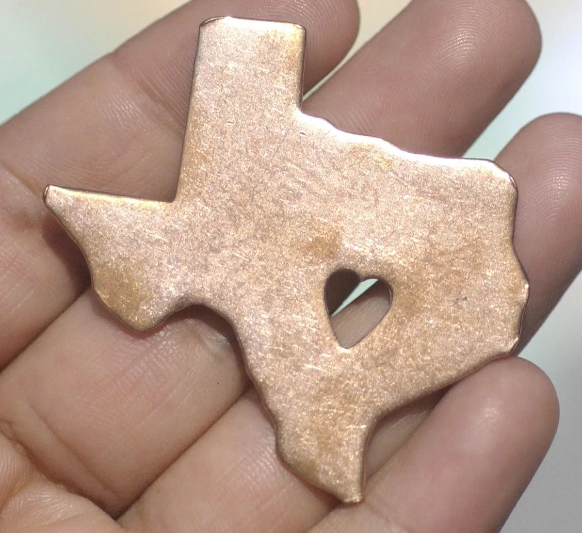 Texas State with Tiny Long Heart Cute Blanks Cutout for Metalworking Stamping Texturing Blank Variety of Metals
