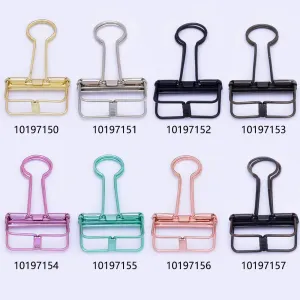 tibetara 40*19*5mm Simple metal Binder Clip Stencil Clip Frame Clip for Traveler's Notebook Metallic Purple 10pcs