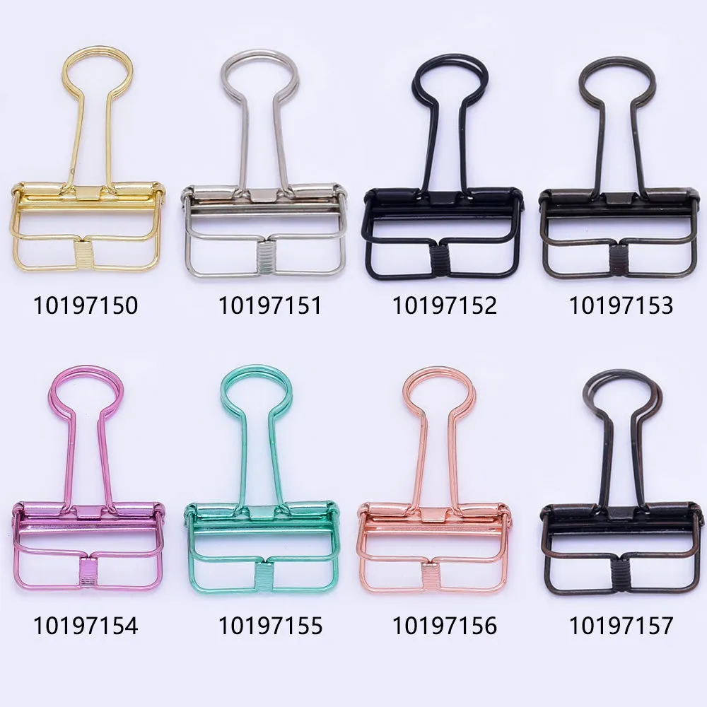 tibetara 40*19*5mm Simple metal Binder Clip Stencil Clip Frame Clip for Traveler's Notebook Metallic Purple 10pcs