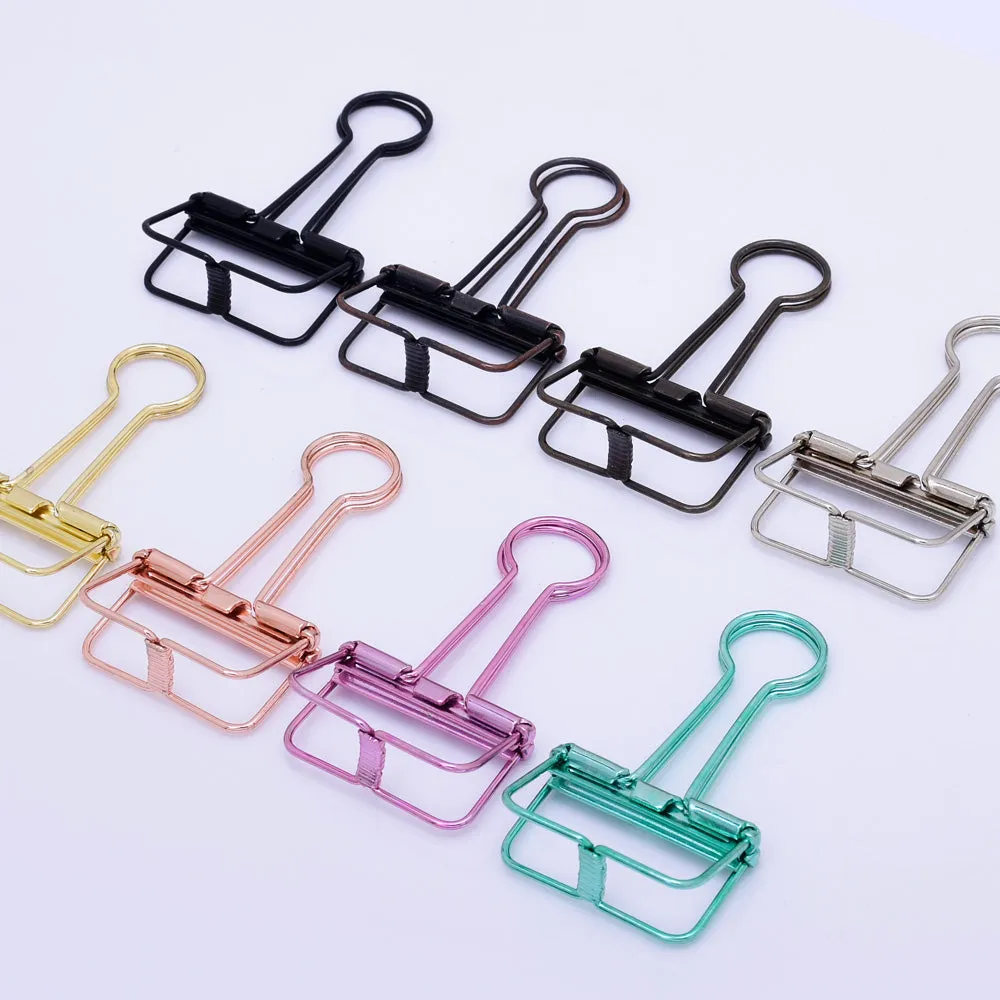 tibetara 40*19*5mm Simple metal Binder Clip Stencil Clip Frame Clip for Traveler's Notebook Metallic Purple 10pcs