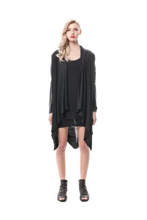Trieste Leather Sweater Wrap Jacket