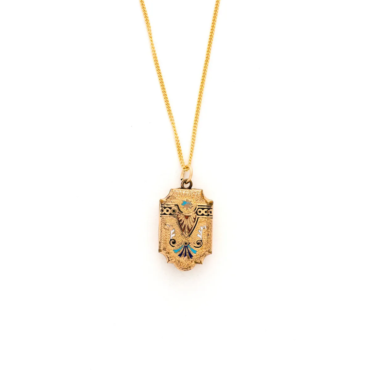 Turquoise Enamel Locket