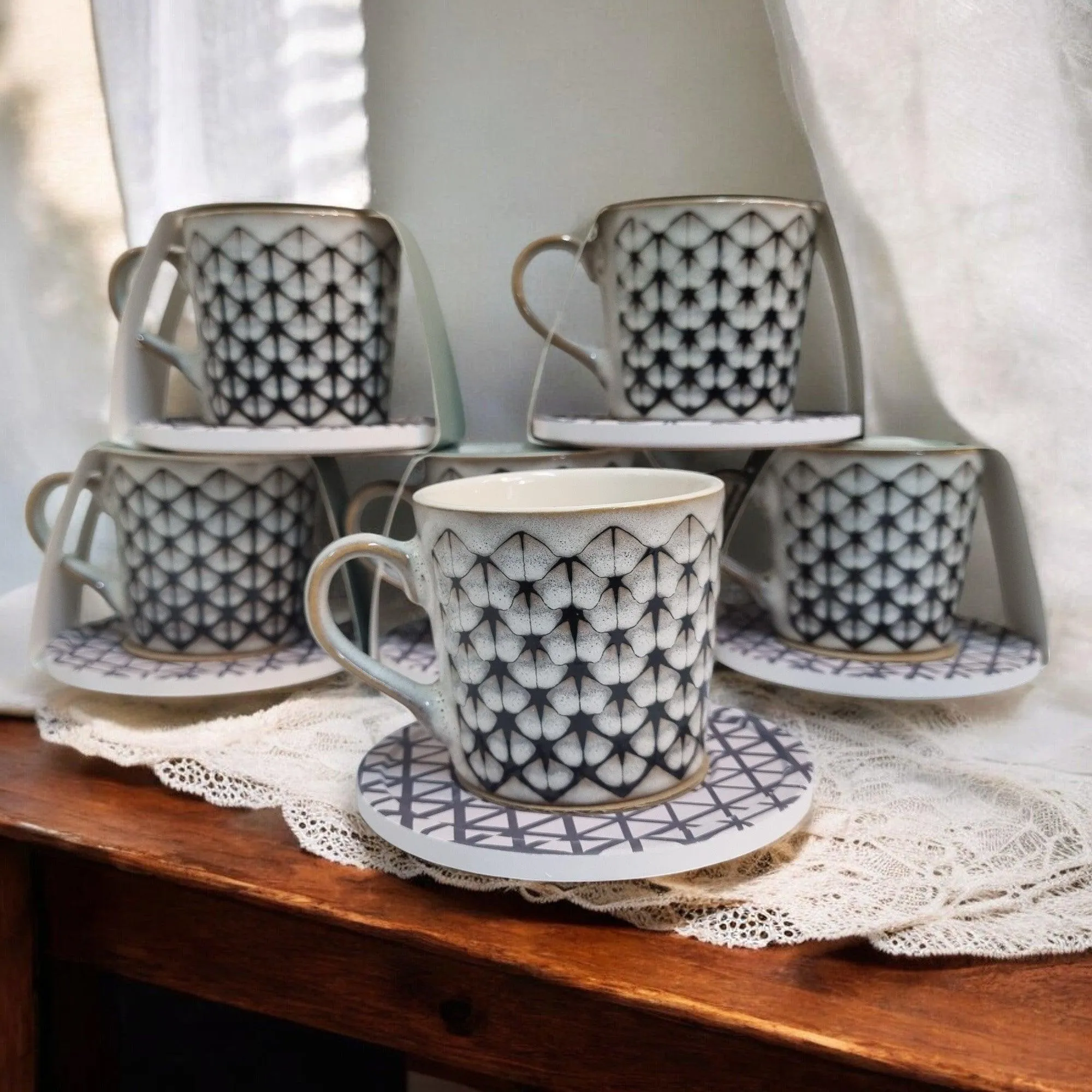Umber Series - Ceramic Mugs with Coasters