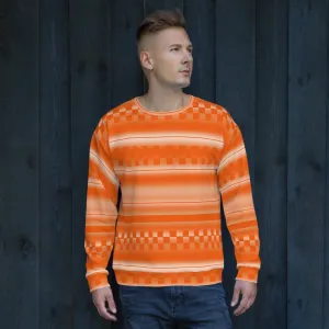 Unisex Sweatshirt, Orange Geometric