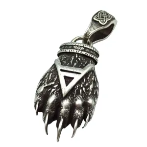 Veles bear paw silver plated pendant
