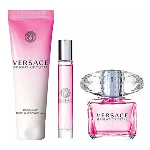 Versace Bright Crystal 3-piece Gift Set For Women, 90ml EDT   10ml edt   150ml body lotion