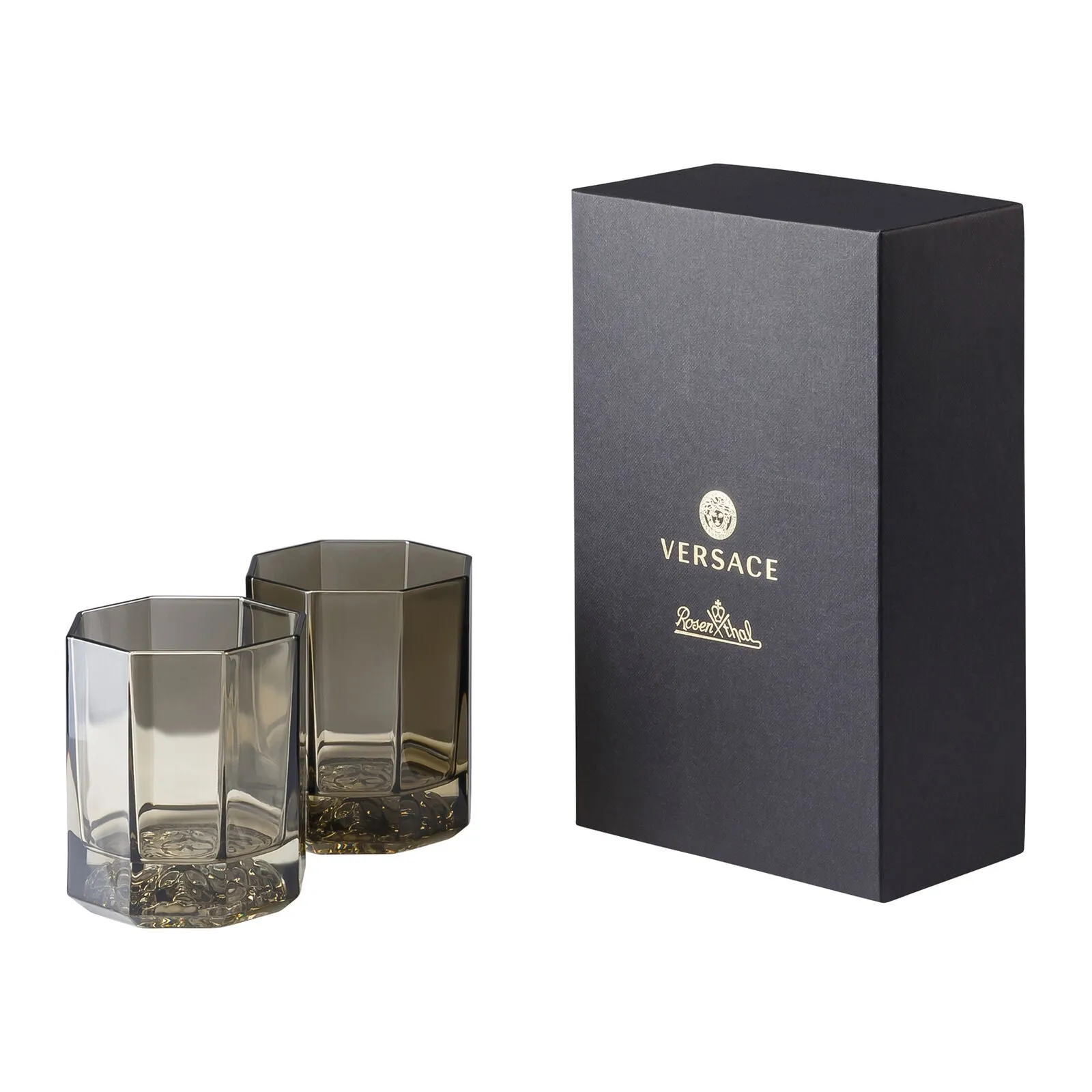 Versace Medusa Lumiere Haze Whiskey Glasses - Set Of 2