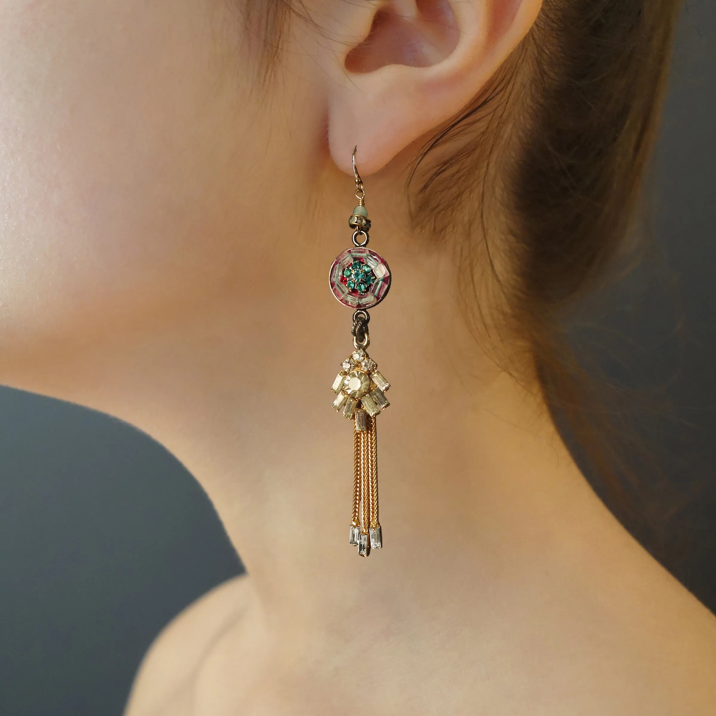 Very Va Va Voom aquamarine and gold earrings