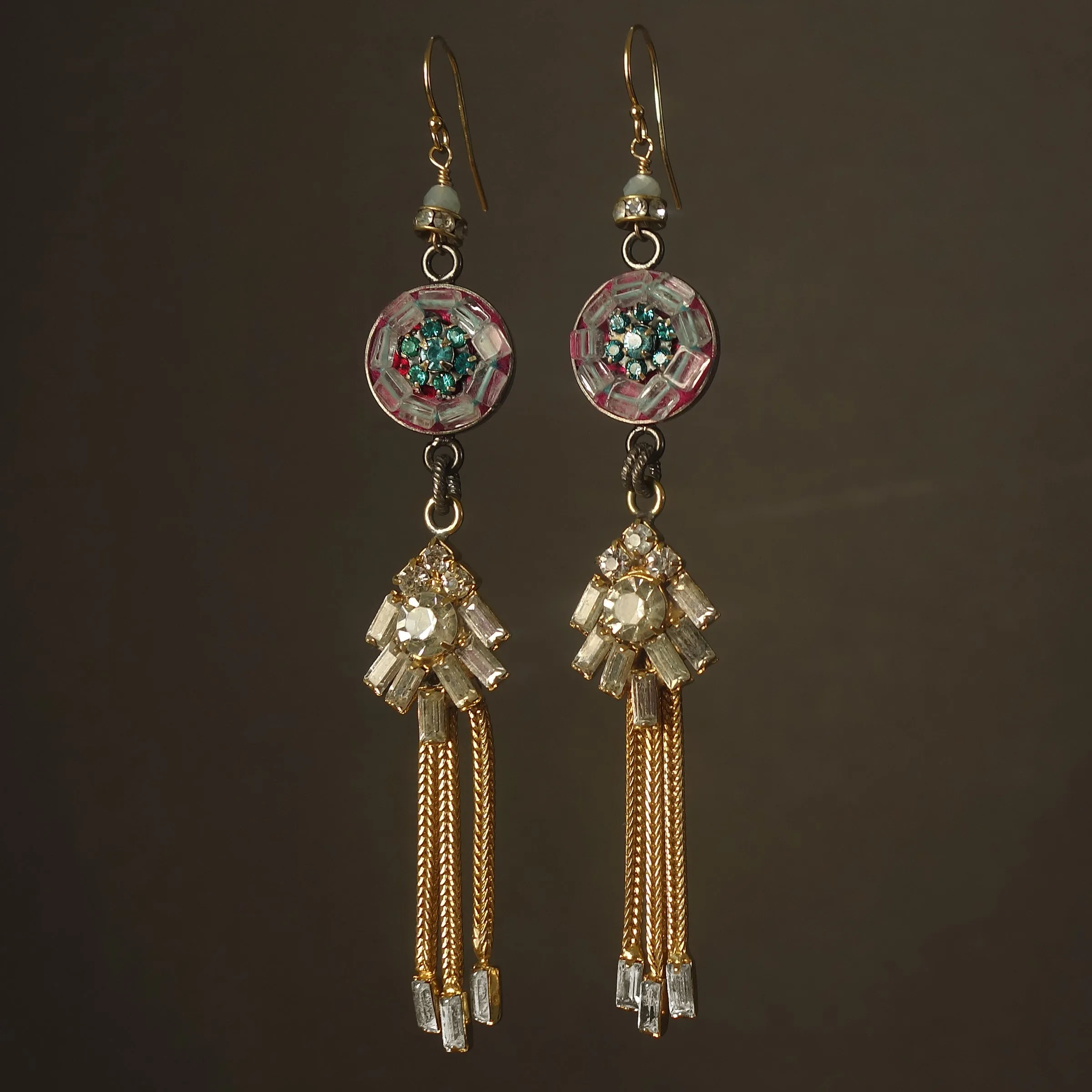 Very Va Va Voom aquamarine and gold earrings