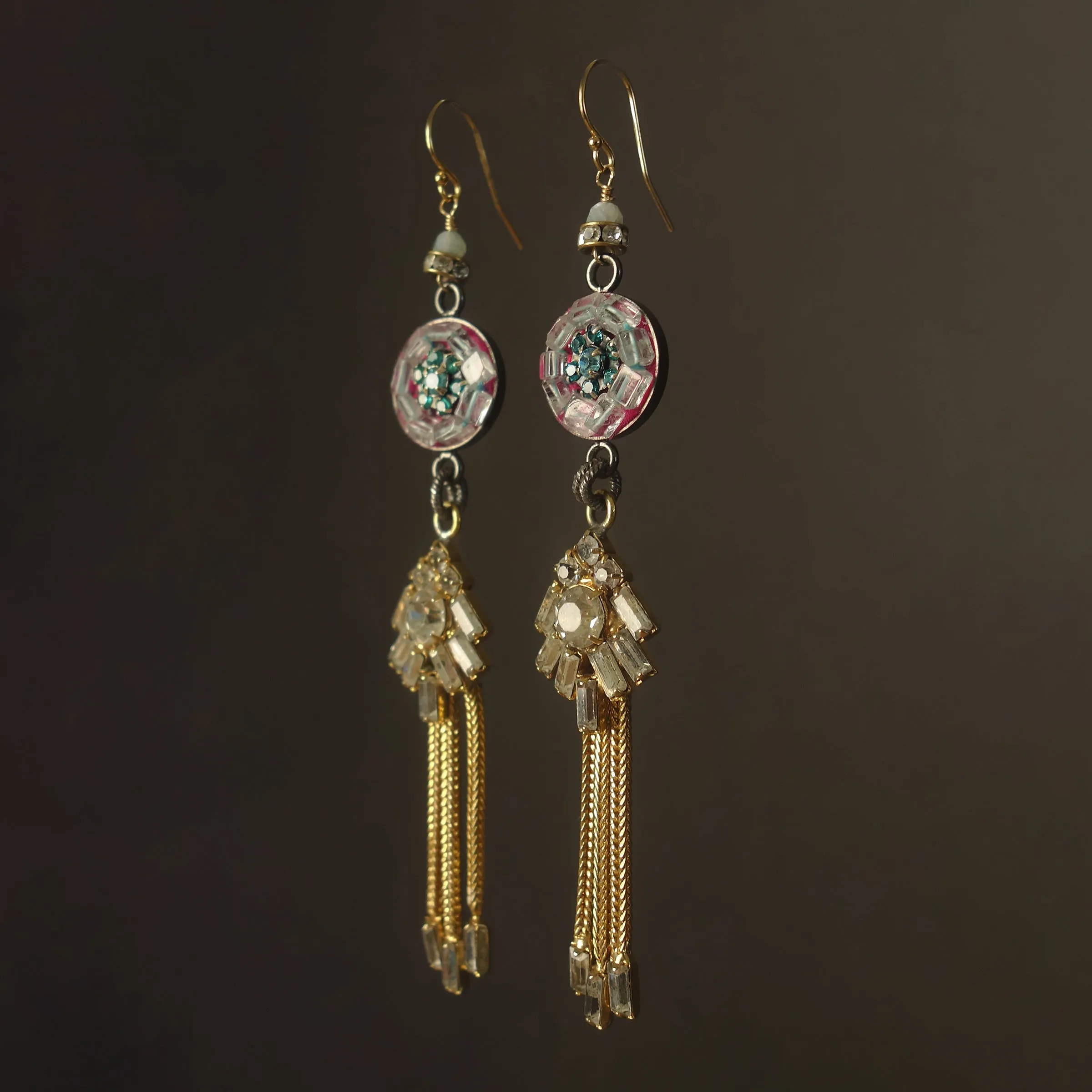 Very Va Va Voom aquamarine and gold earrings