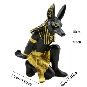 VILEAD 7'' Resin Anubis God Wine Rack Figurines Egypt Dog God Miniatures Statue for Vintage Home Decor Creative Crafts Gifts