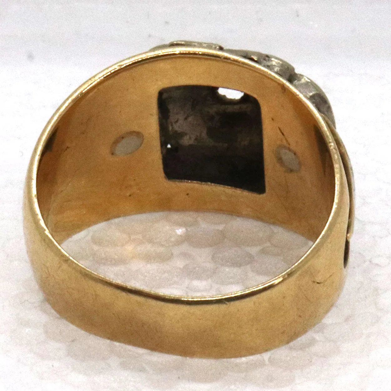 Vintage 14 Karat Yellow and White Gold 32nd Degree Masonic Men's Ring