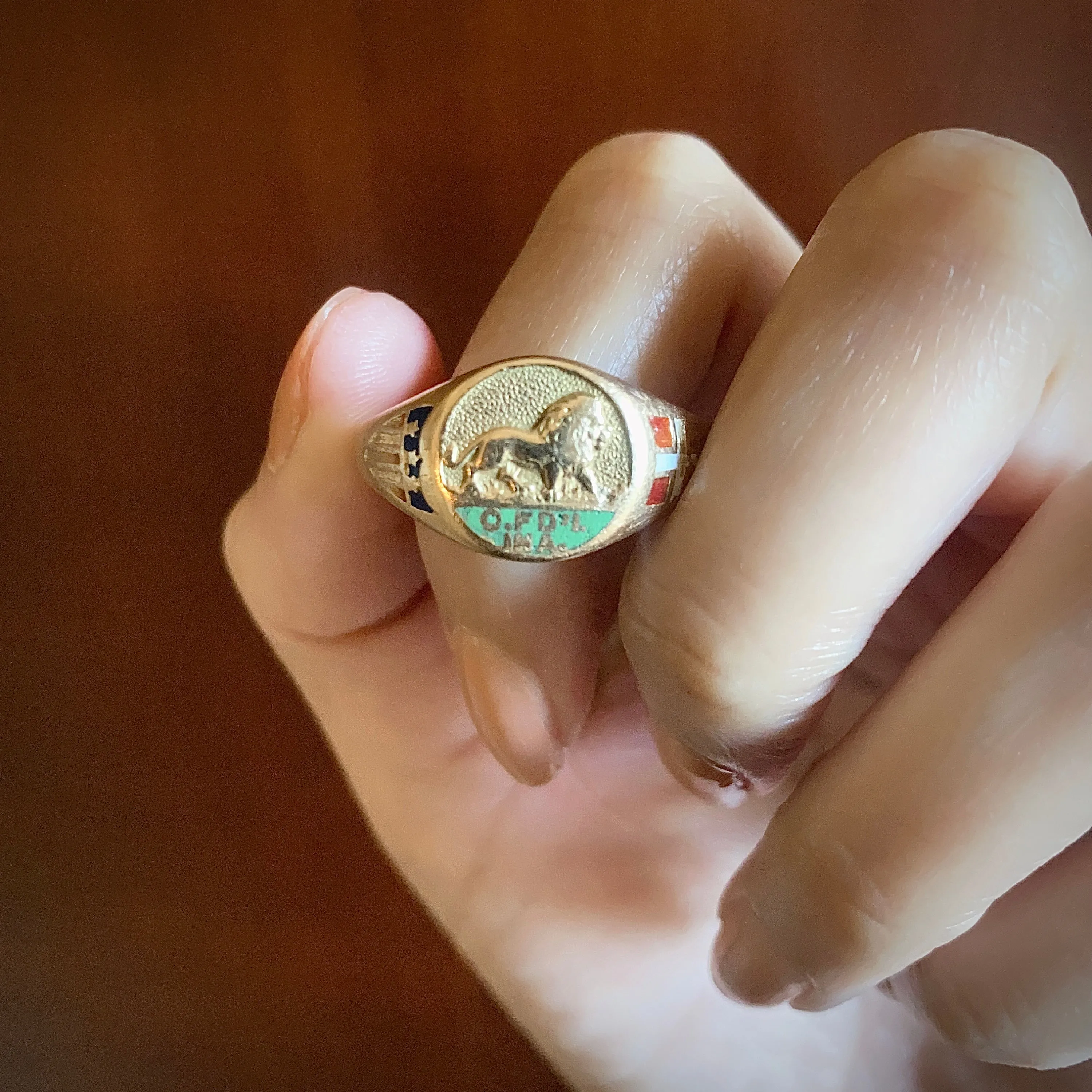 Vintage 14k Gold Sons of Italy Ring