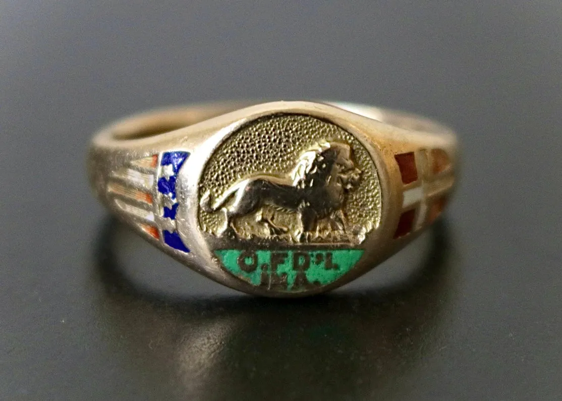 Vintage 14k Gold Sons of Italy Ring