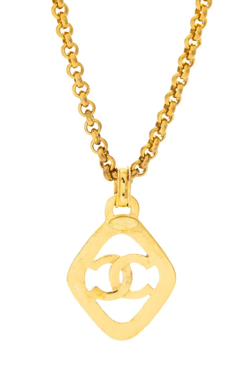 Vintage 1993 Chanel Black Enamel & 24kt Gold Plated Bijou Chain Necklace