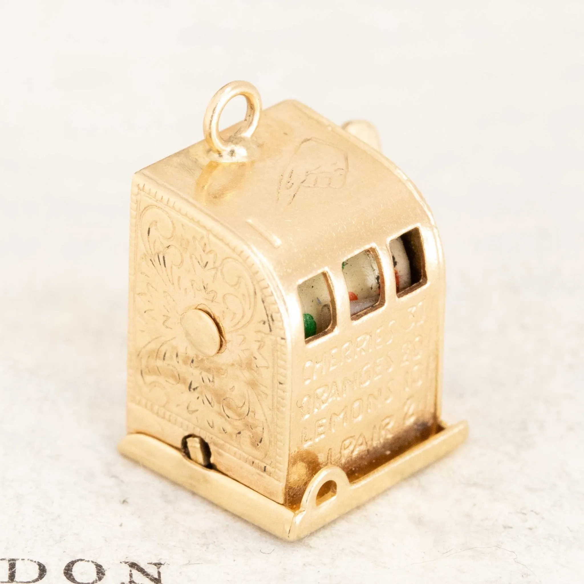 Vintage Articulating Slot Machine Charm