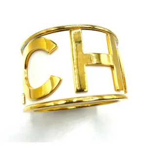 Vintage Chanel White Cuff with Gold CHANEL