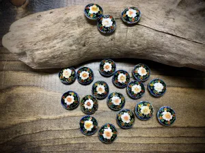Vintage Cloisonné Floral Saucer Bead