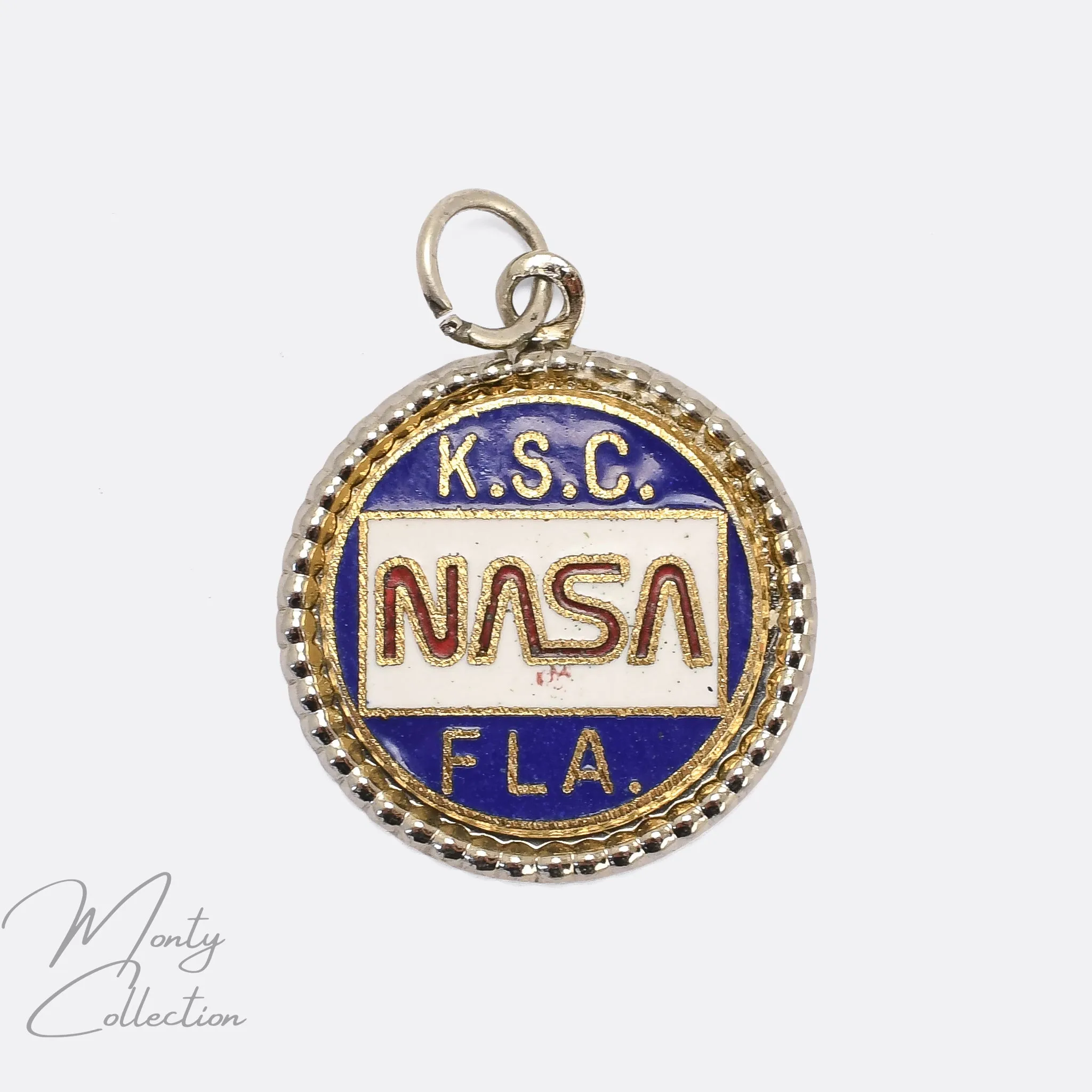 Vintage Enamel NASA Pendant