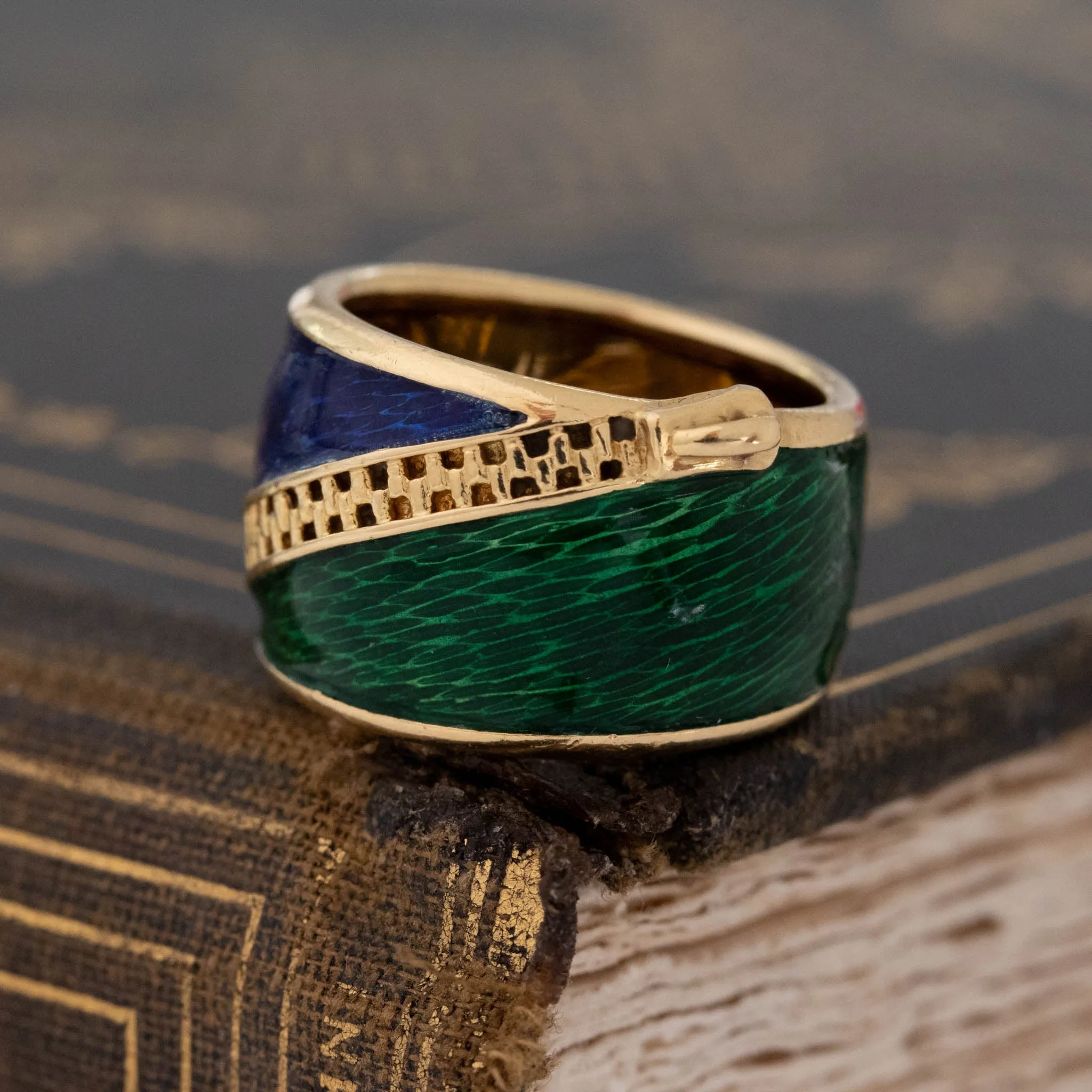 Vintage Enamel Zipper Band by Kutchinksy