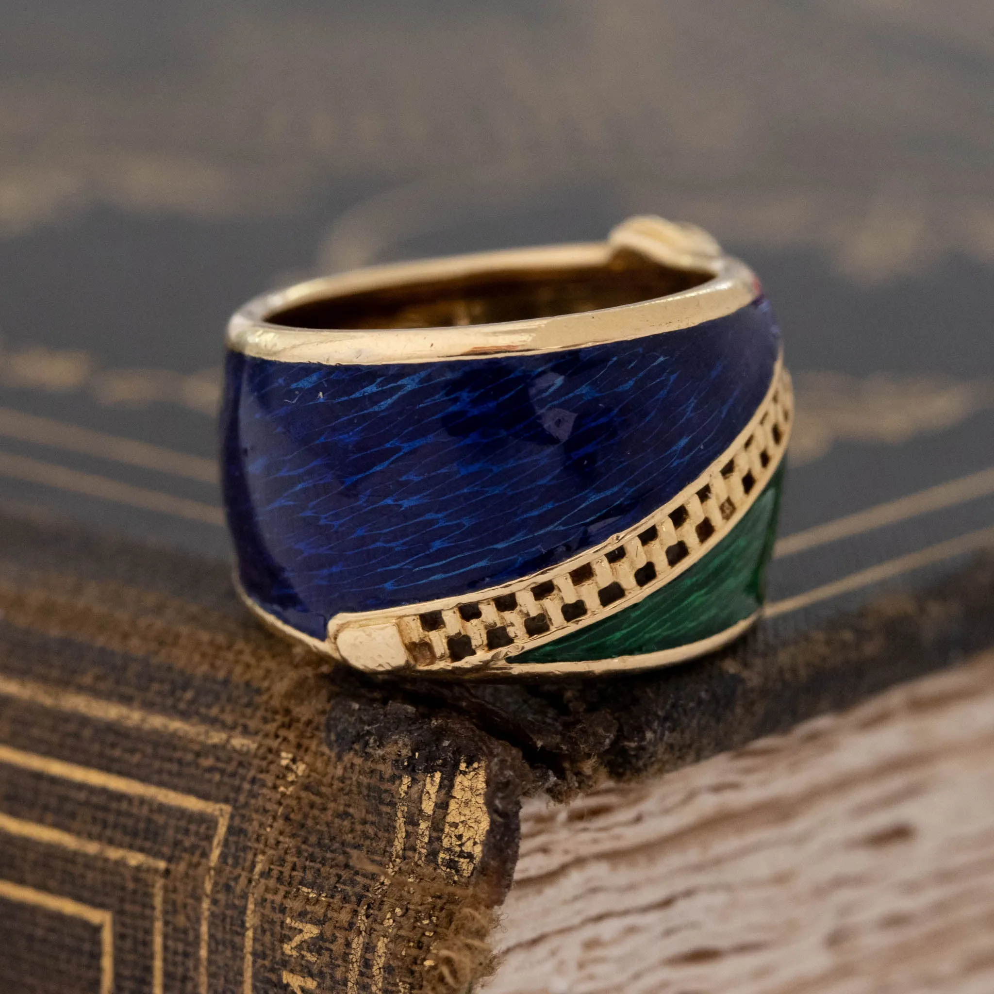 Vintage Enamel Zipper Band by Kutchinksy