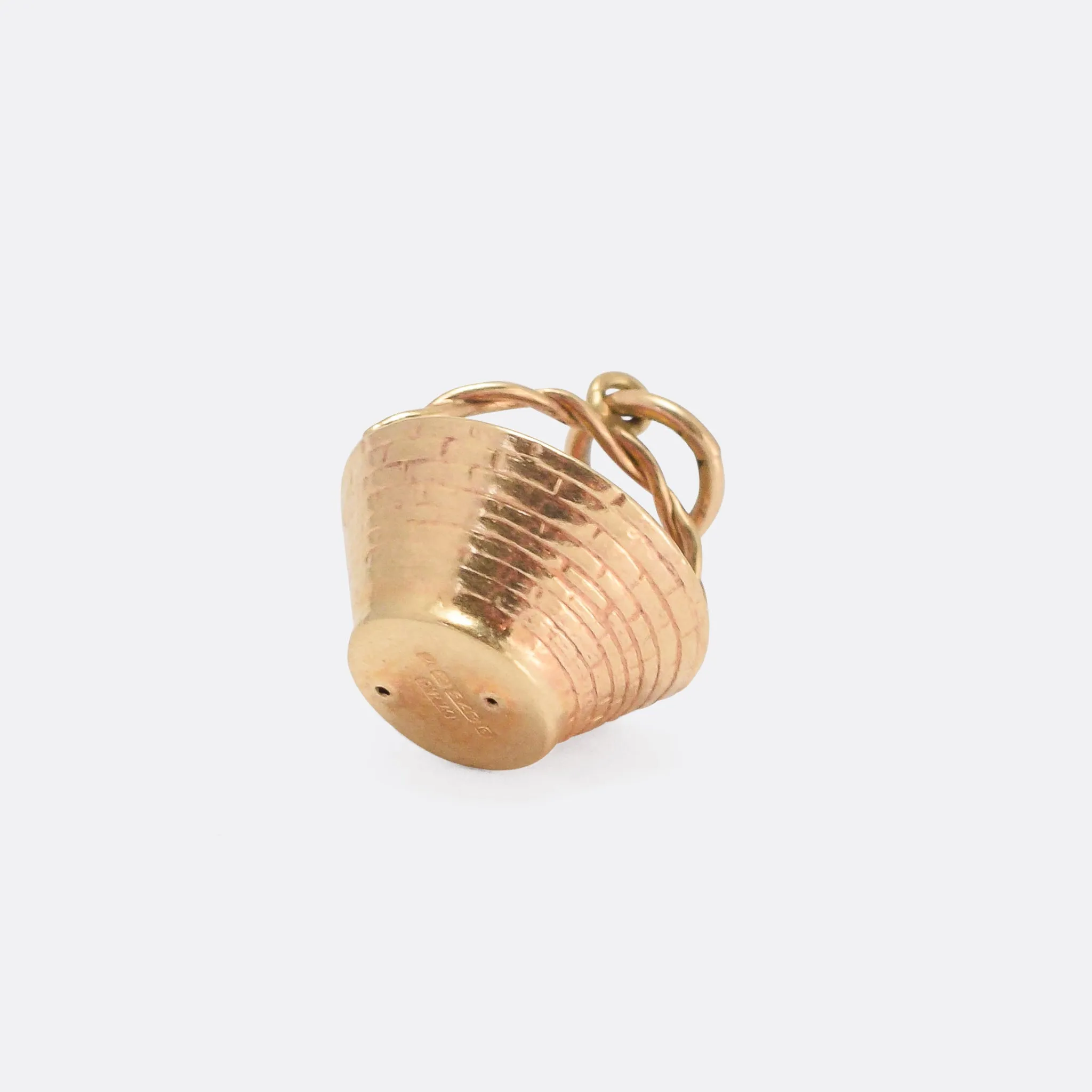 Vintage Gold Fruit Basket Charm