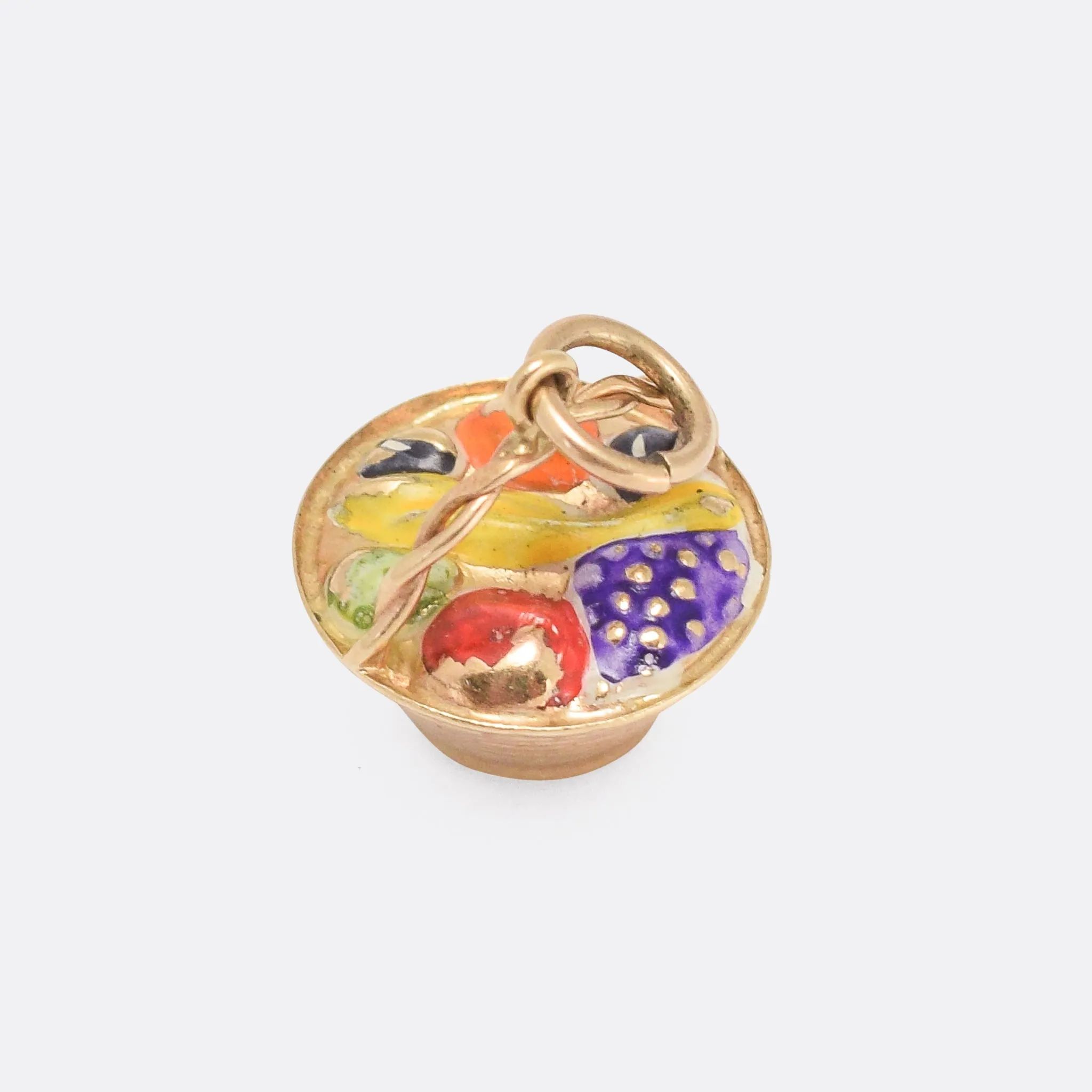 Vintage Gold Fruit Basket Charm
