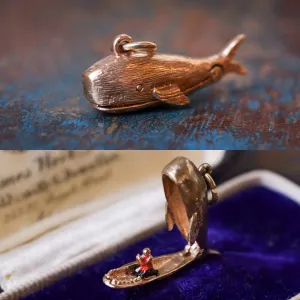 Vintage Gold "Jonah & The Whale" Charm Pendant