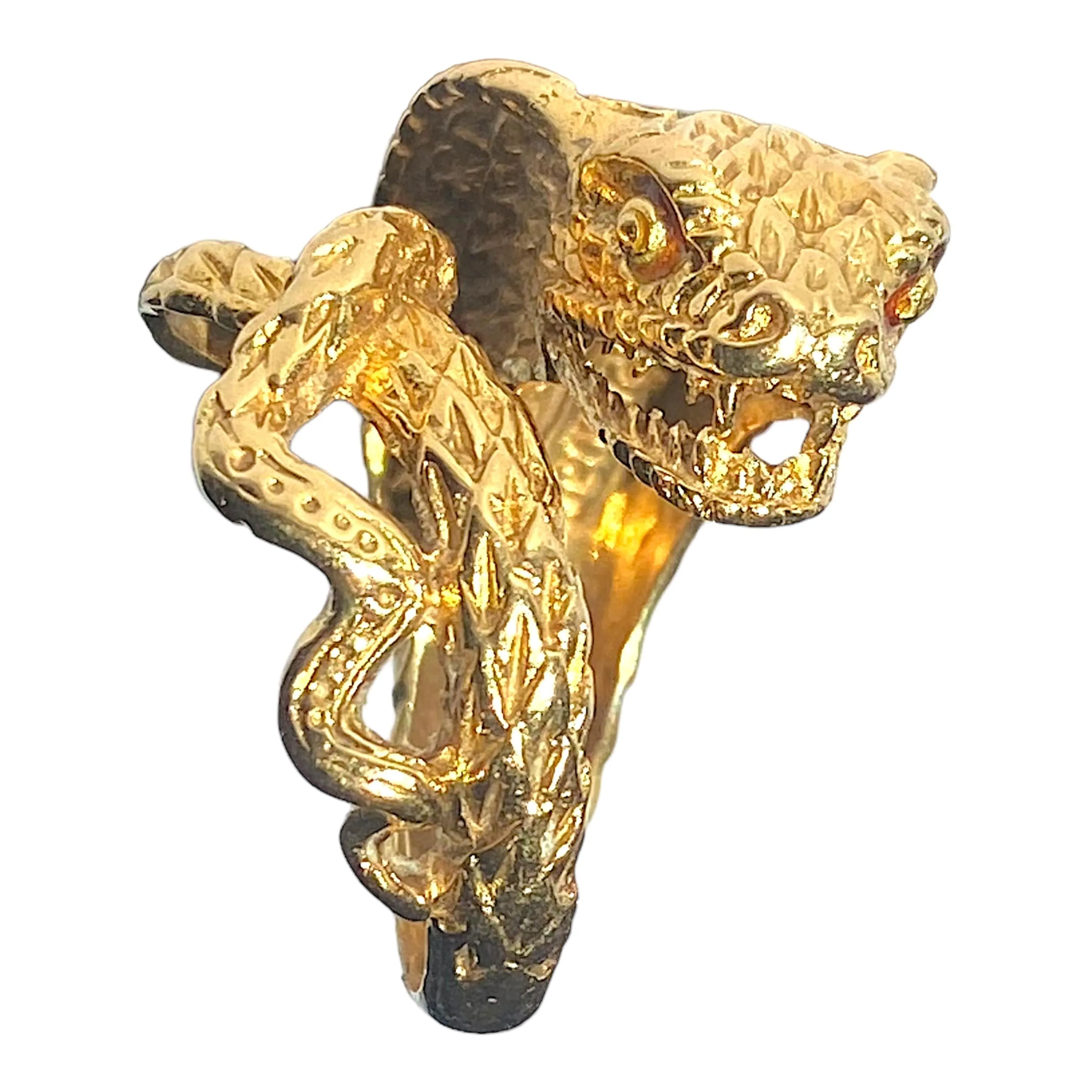 Vintage GSM Greece 18K Enamel Snake Ring