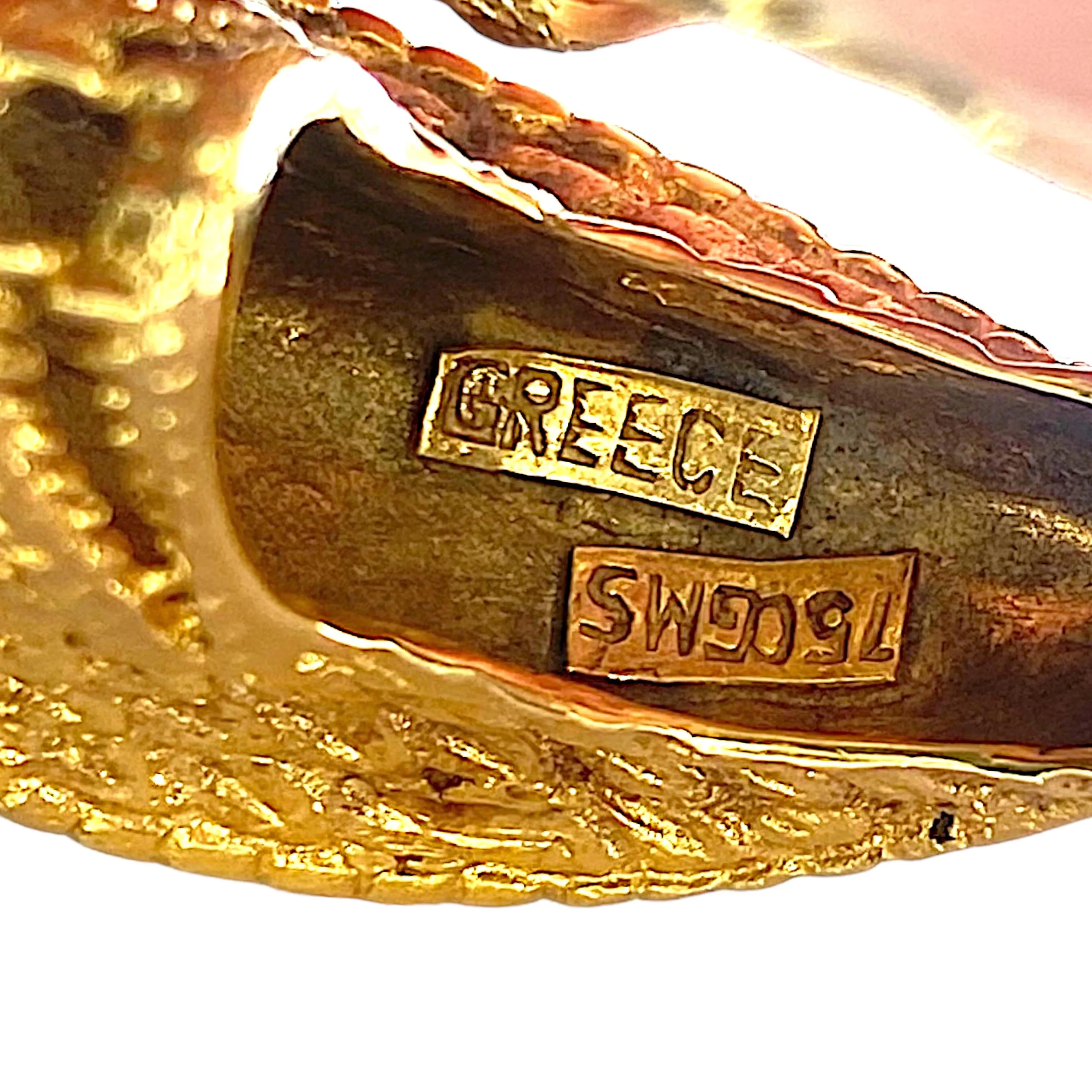Vintage GSM Greece 18K Enamel Snake Ring