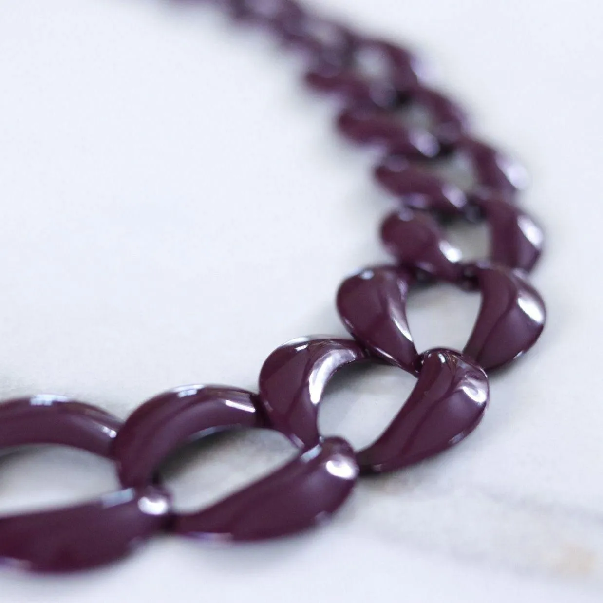 Vintage Napier Gold and Purple Chunky Chain Link Necklace
