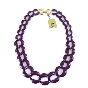 Vintage Napier Gold and Purple Chunky Chain Link Necklace