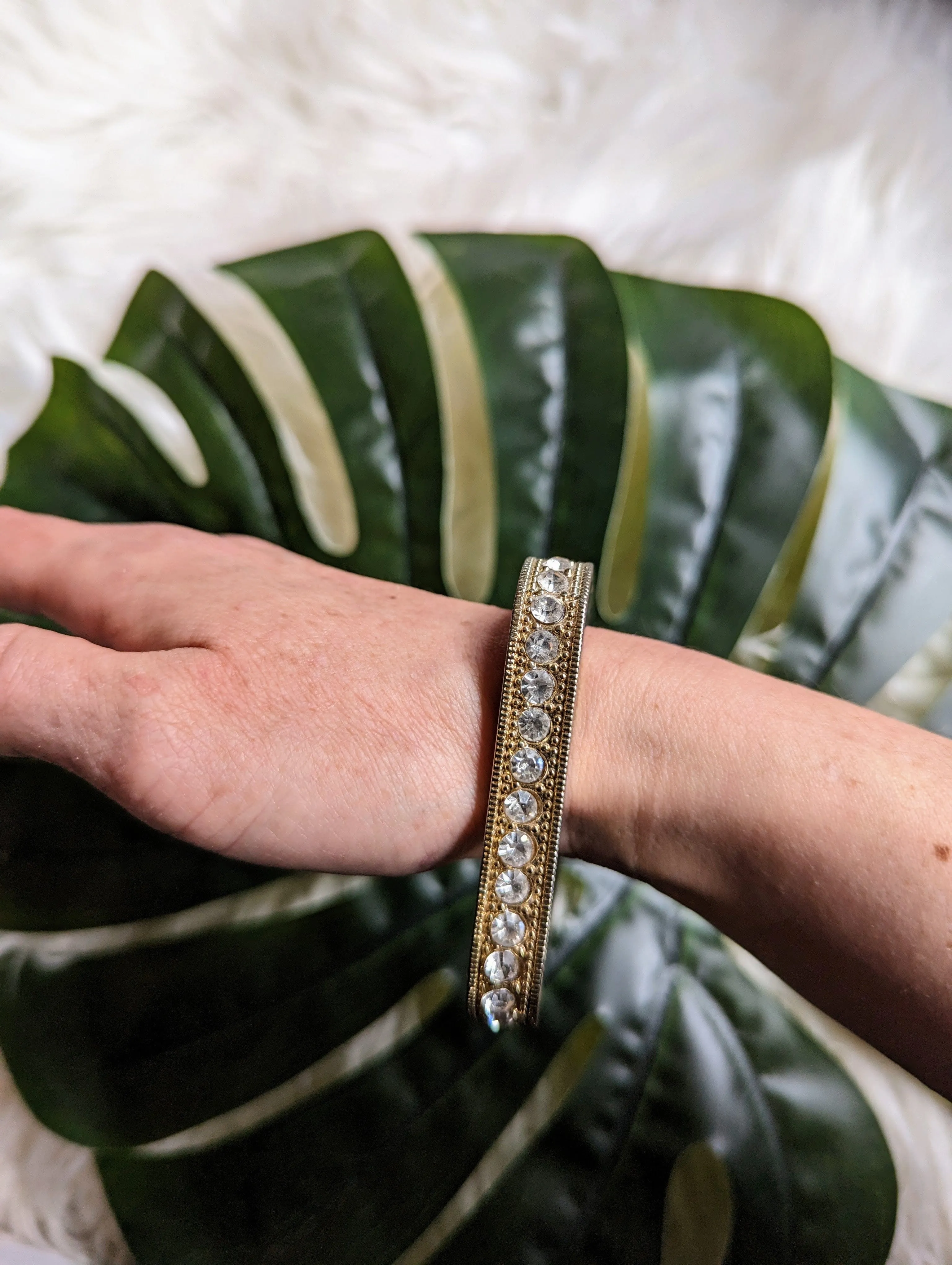 Vintage - Rhinestone Black Glamour Bracelet