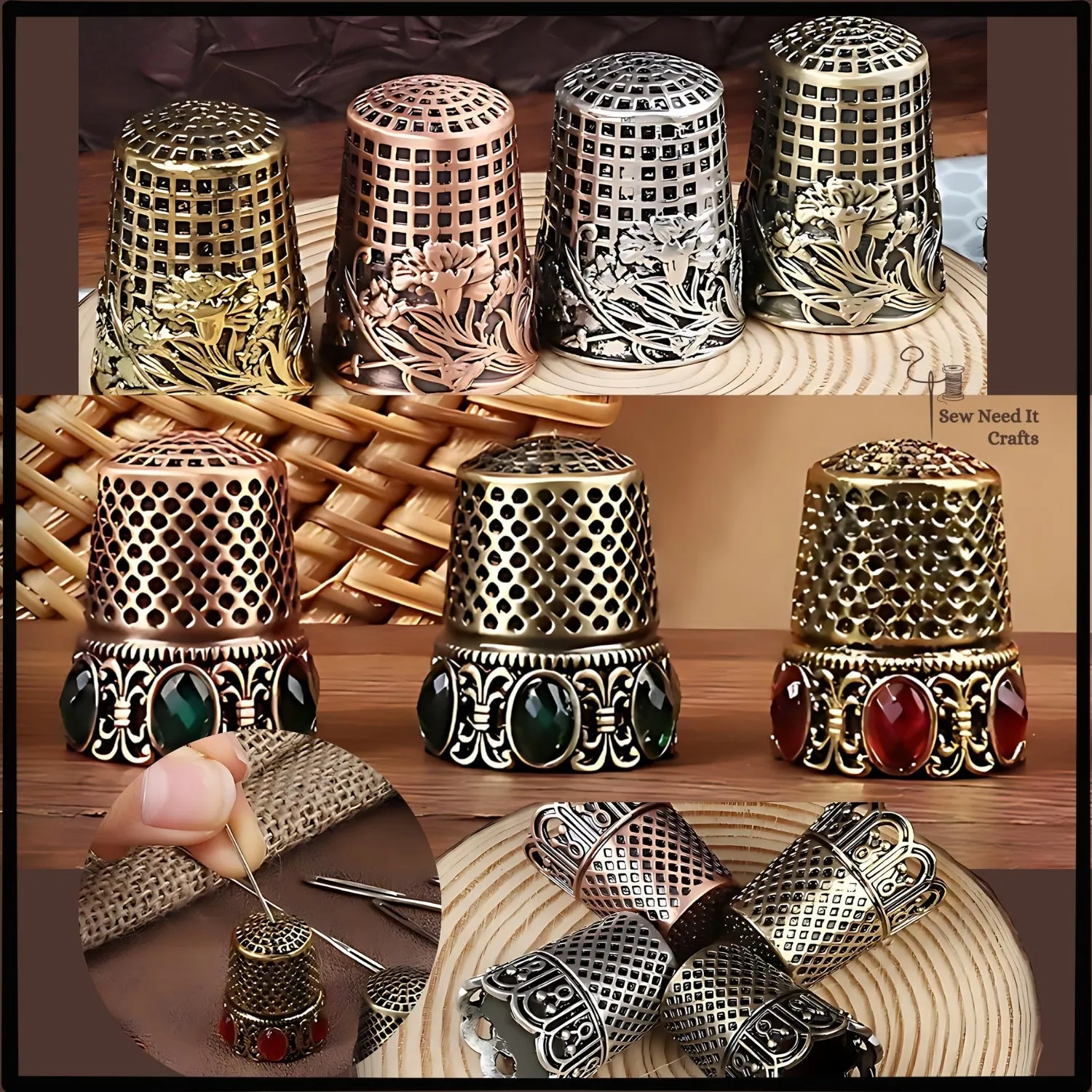 Vintage Style Metal Sewing Thimbles